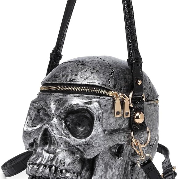 Skull Shaped PVC Handbag Crossbody Shoulder Bag Skull Purse for Men and Women - Picture 1 of 8